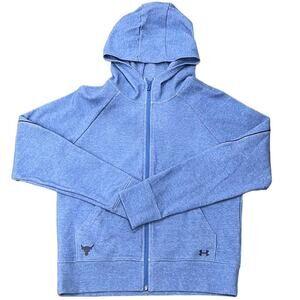 Under Armour Women's Full Zip Loose Scuba Neck Hoodie Light Blue Size M